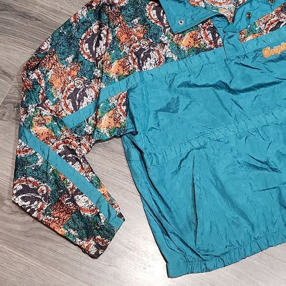 VINTAGE RARE Dolphins Pullover 90's Apex Windbreaker Jacket - Picture 3 of 13